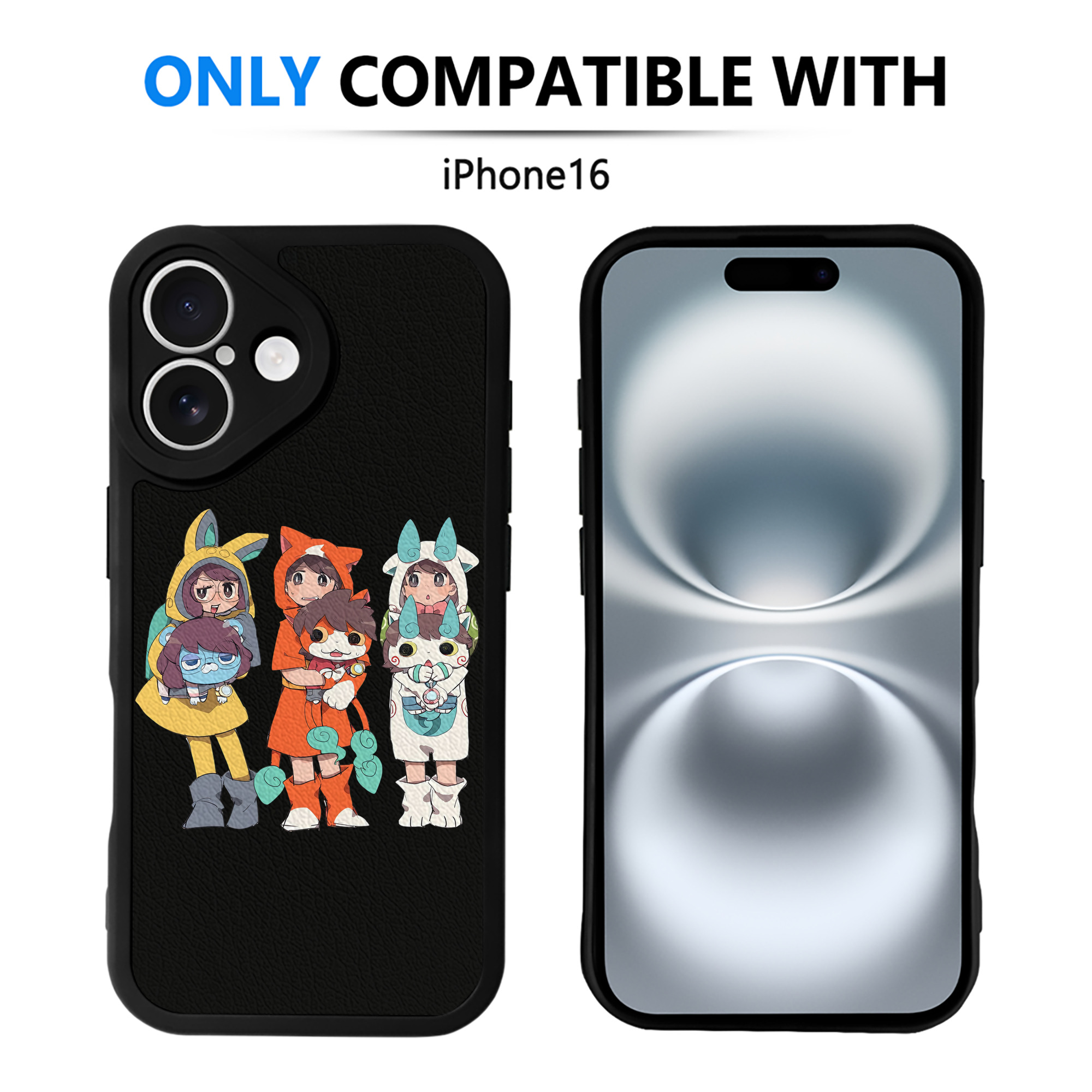 （画像用） 妖怪ウォッチ Yo-kai Watch 【iPhone 16シリーズ対応】シリコンスマホケース（レザー調） 材質：シリコン